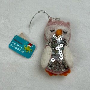 NWT Christmas Wool Sequined Owl Ornament World Market